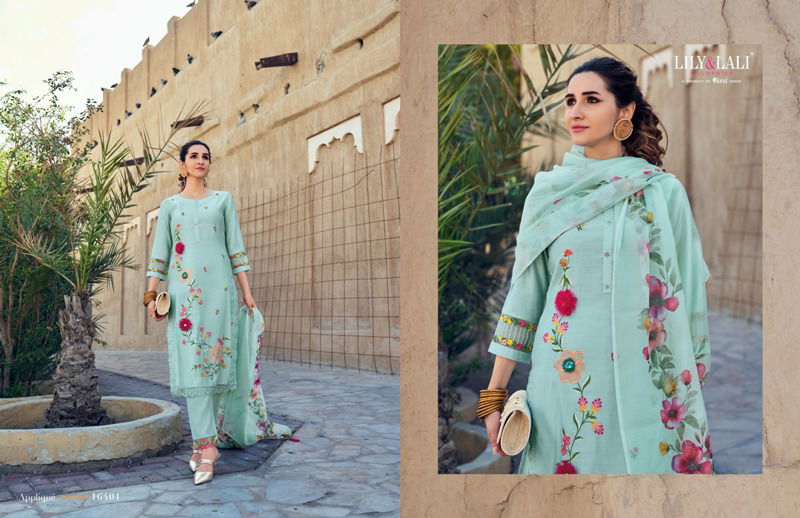 Applique By Lily And Lali Designer Silk Kurti With Bottom Dupatta Wholesale Clothing Suppliers In India
